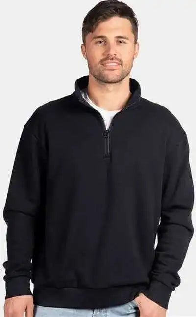 Next Level 9643 Unisex Fleece Quarter Zip Pullover Black
