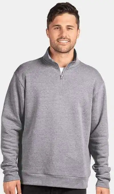 Next Level 9643 Unisex Fleece Quarter Zip Pullover Heather Gray