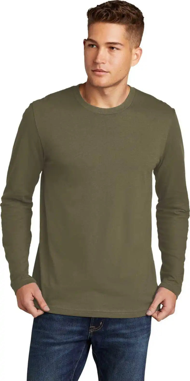 Next Level Apparel Nl3601 Cotton Long Sleeve Tee - Military Green