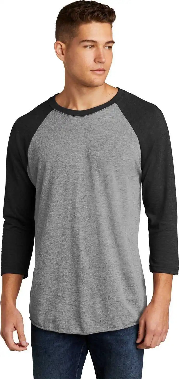 Next Level Apparel Nl6051 Unisex Tri-blend 3/4-sleeve Raglan Tee - Vtg Black/ Prem Hthr