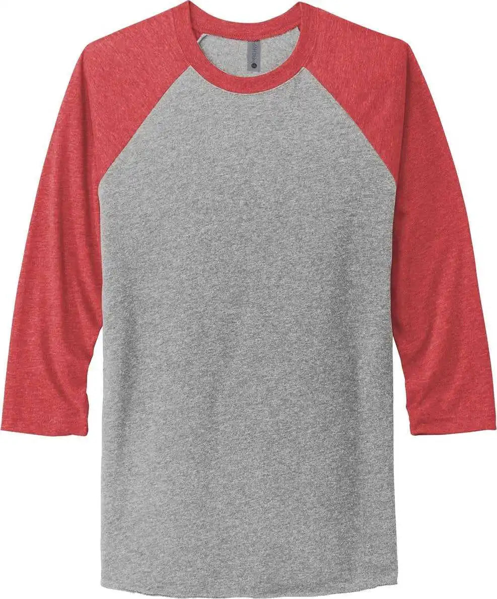Next Level Apparel Nl6051 Unisex Tri-blend 3/4-sleeve Raglan Tee - Vtg Red/ Prem Hthr