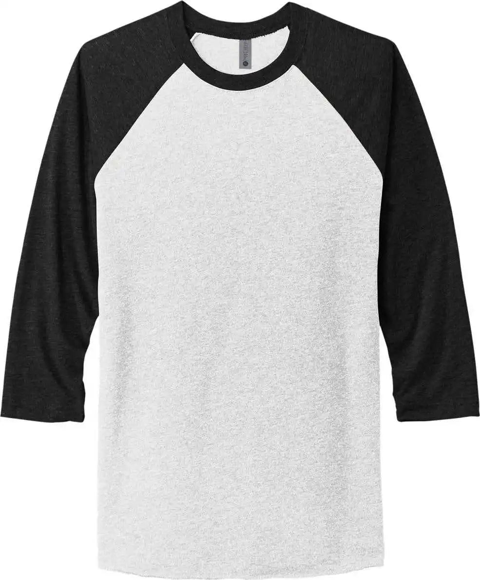 Next Level Apparel Nl6051 Unisex Tri-blend 3/4-sleeve Raglan Tee - Vtg Black/ Hthr White