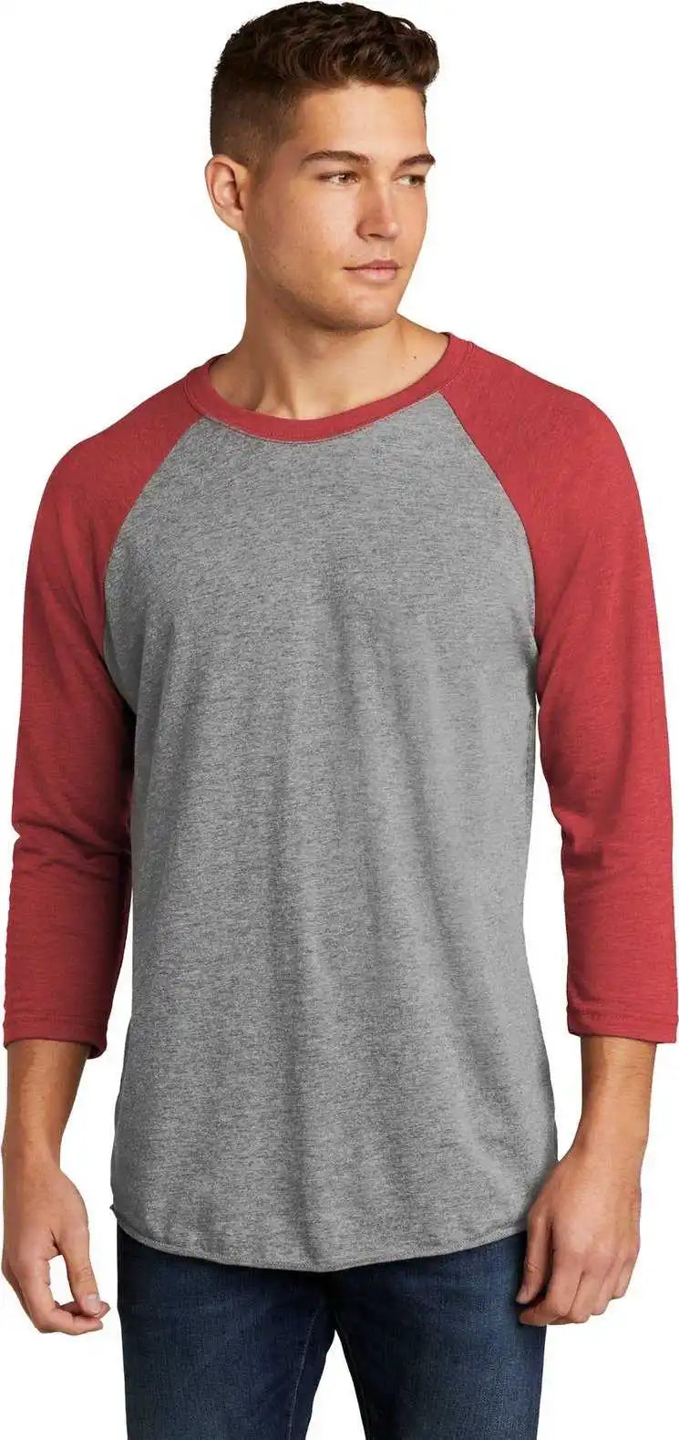 Next Level Apparel Nl6051 Unisex Tri-blend 3/4-sleeve Raglan Tee - Vtg Red/ Prem Hthr