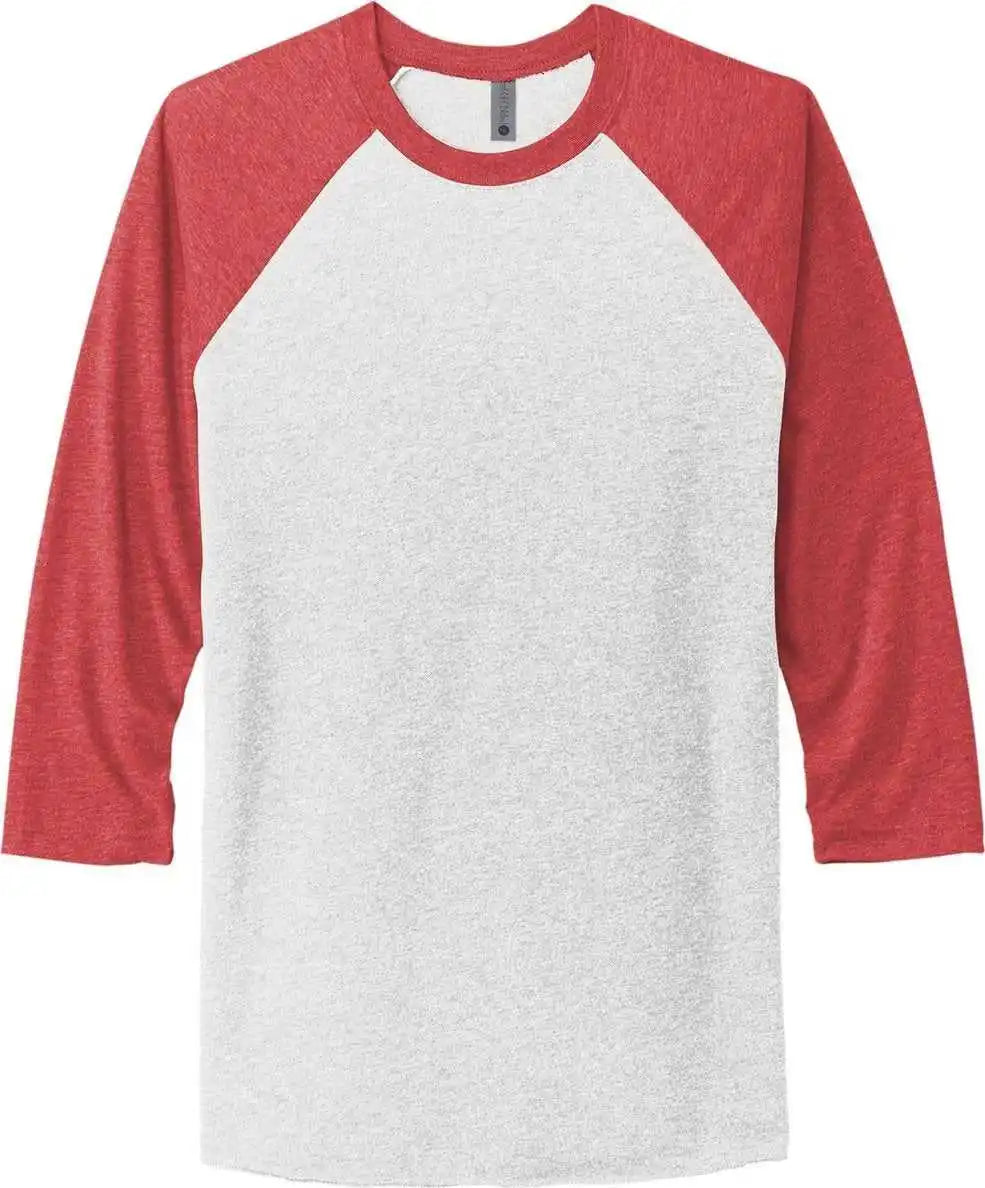 Next Level Apparel Nl6051 Unisex Tri-blend 3/4-sleeve Raglan Tee - Vtg Red/ Hthr White