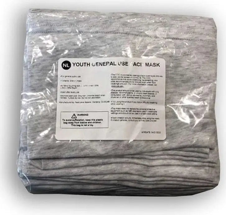Next Level Mg107 Youth General use Neck Gaiter - Heather White - Os Pk 12