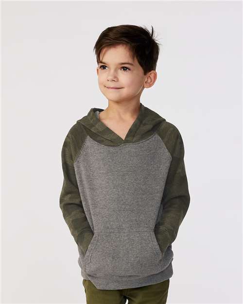 Nickel Heather/ Forest Camo Toddler Special Blend Hooded Raglan Sweatshirt - PRM10TSB