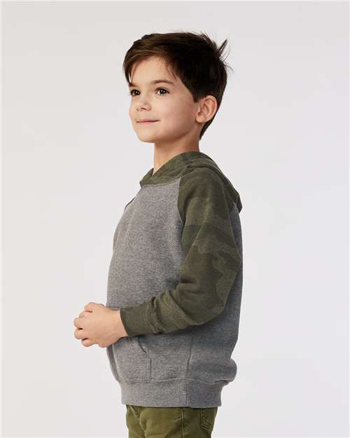 Nickel Heather/ Forest Camo Toddler Special Blend Hooded Raglan Sweatshirt - PRM10TSB