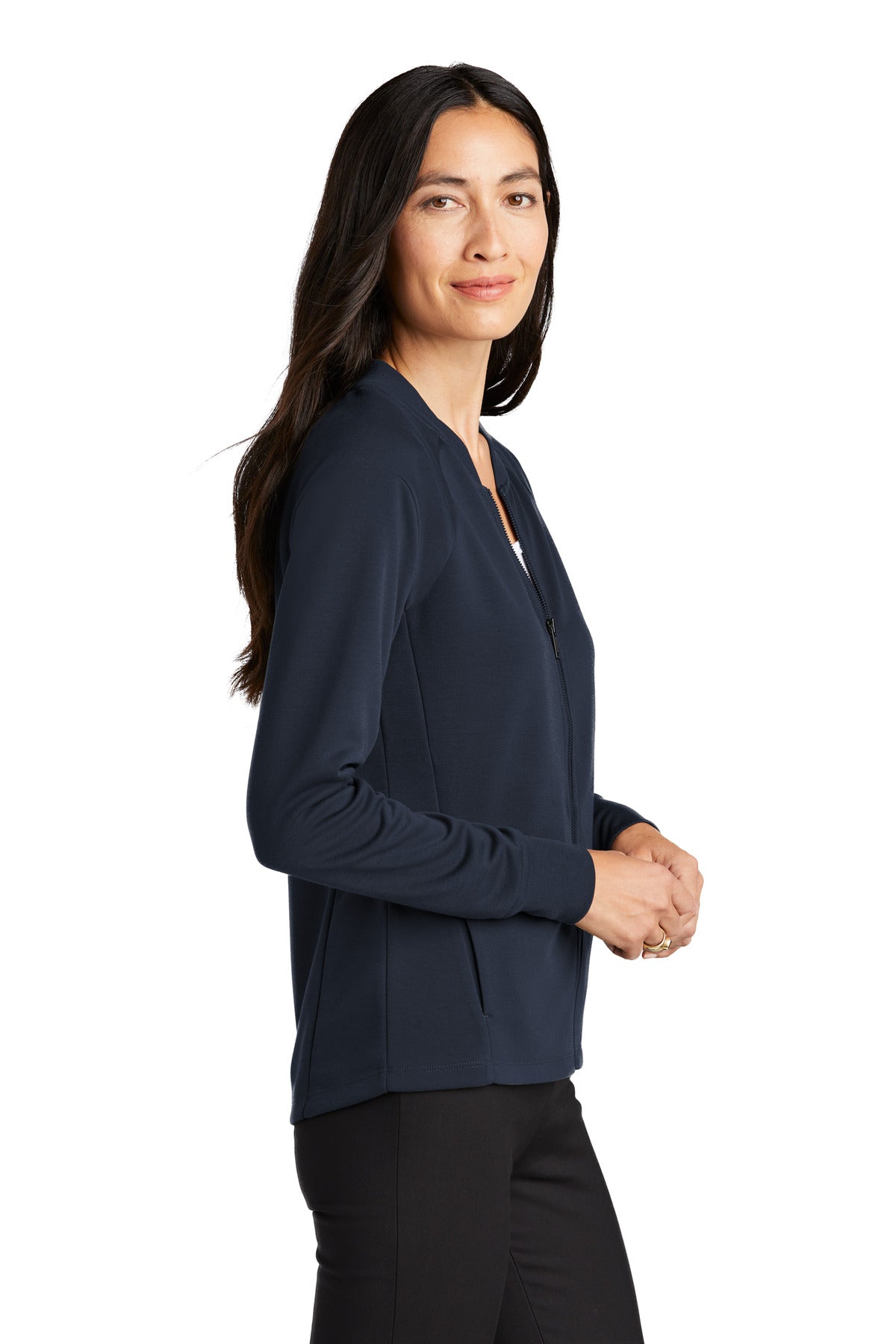 NightNavy Mercer+Mettle Women's Double-Knit Bomber MM3001