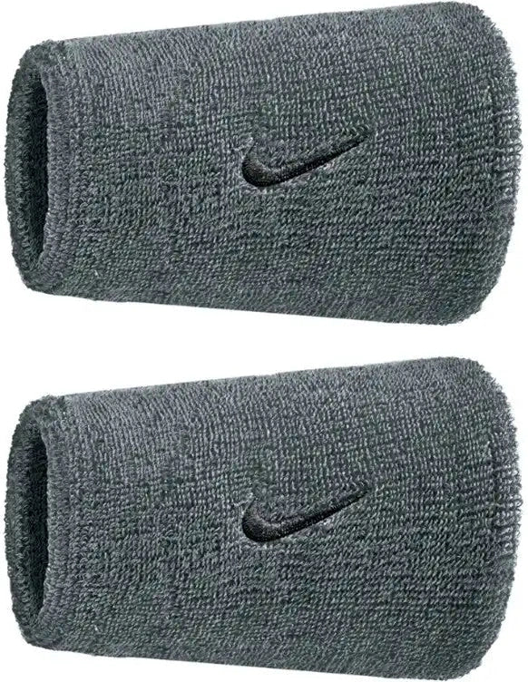 Nike Swoosh Classic Doublewide Wristbands (2x) - Black White