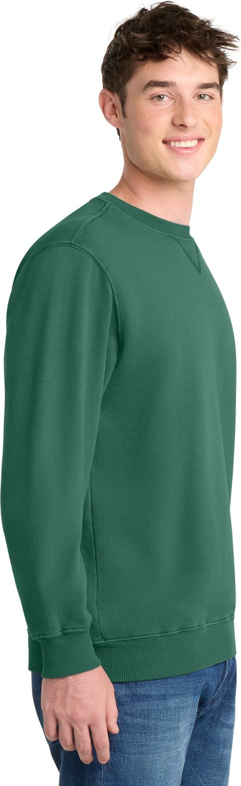 NordicGrn Port & Co Beach Wash Garment-Dyed Crewneck Sweatshirt PC098