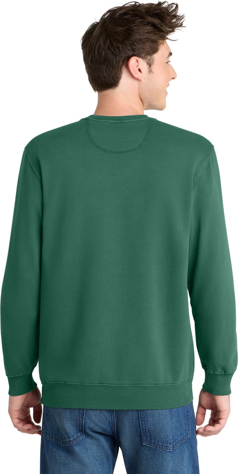 NordicGrn Port & Co Beach Wash Garment-Dyed Crewneck Sweatshirt PC098