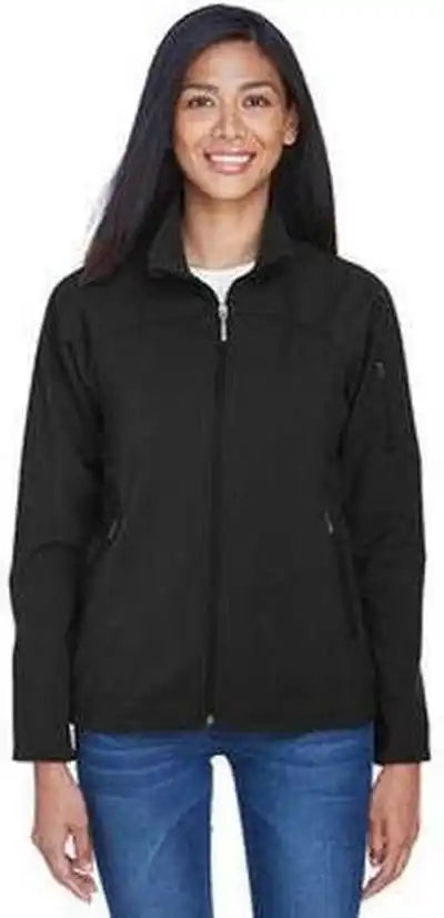 North End 78034 Ladies’ Three Layer Fleece Bonded Performance Soft Shell Jacket Black