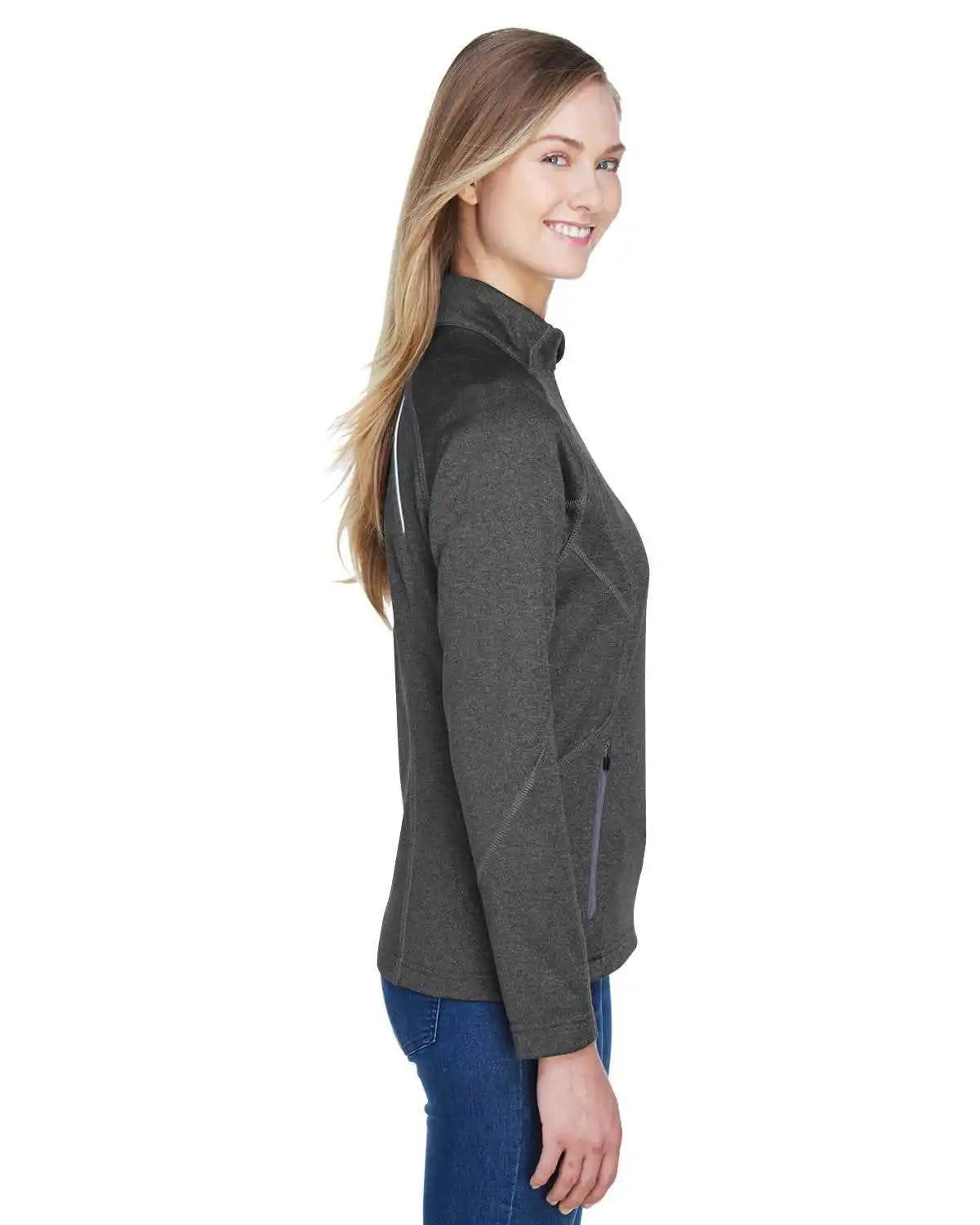 North End 78174 Ladies’ Gravity Performance Fleece Jacket - Carbon Heather