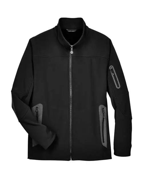 North End 88138 Men’s Three Layer Fleece Bonded Shell Technical Jacket - Black