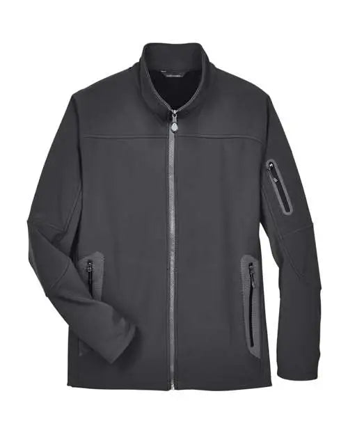 North End 88138 Men’s Three Layer Fleece Bonded Shell Technical Jacket - Graphite