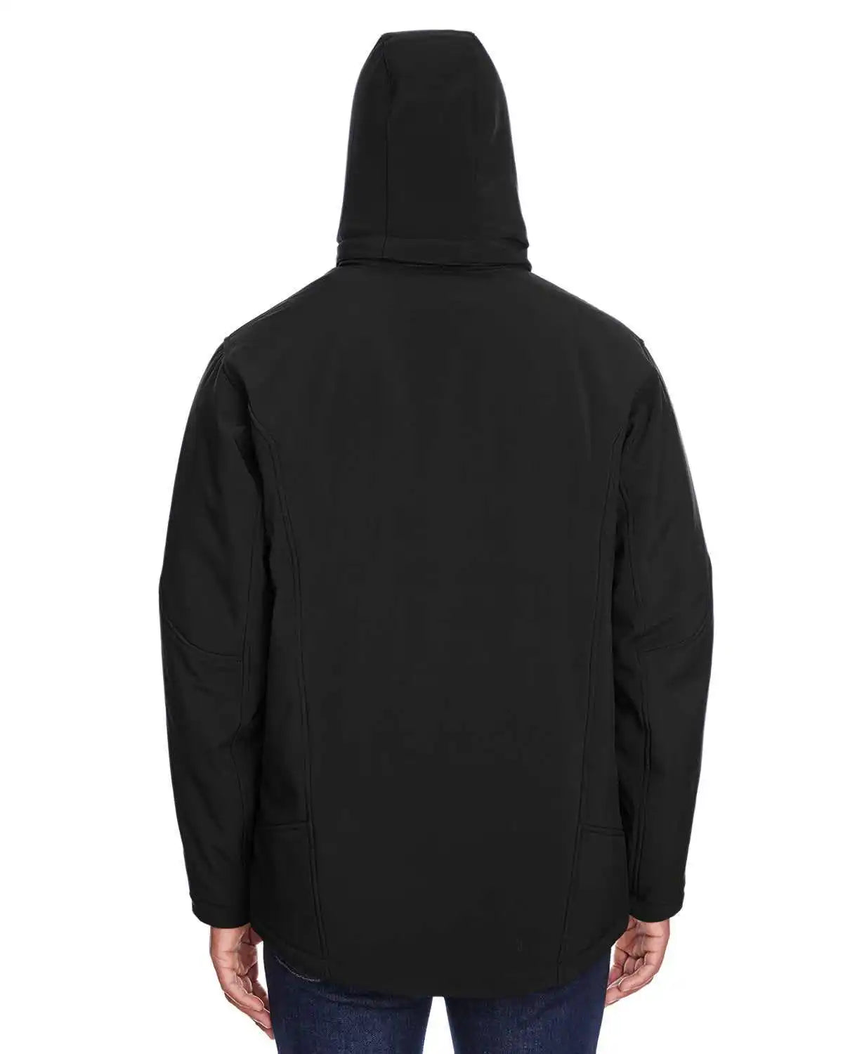 North End 88159 Men’s Glacier Insulated Three-layer Fleece Bonded Soft Shell Jacket with Detachable Hood - Black