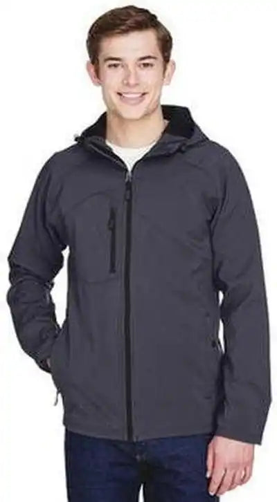 North End 88166 Men’s Prospect Two-layer Fleece Bonded Soft Shell Hooded Jacket - Fossil Gray