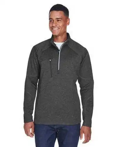North End 88175 Adult Catalyst Performance Fleece Quarter-zip - Carbon Heather