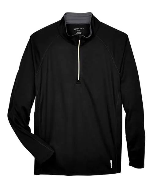 North End 88187 Men’s Radar Performance Quarter-zip Pullover - Black
