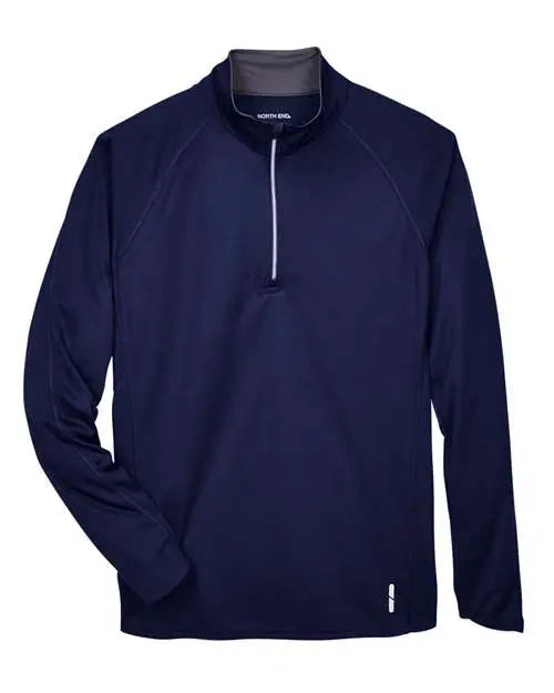 North End 88187 Men’s Radar Performance Quarter-zip Pullover - Classic Navy