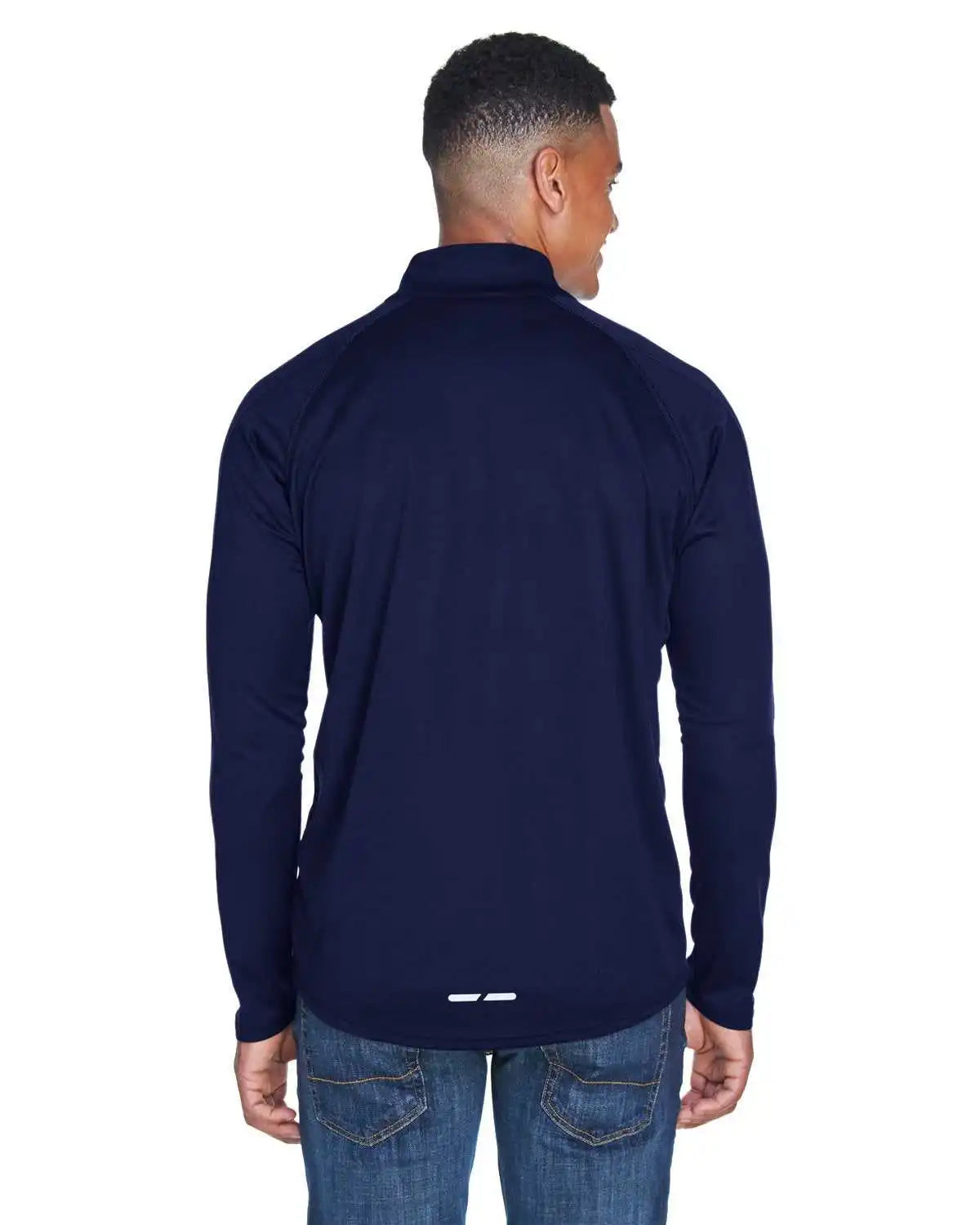 North End 88187 Men’s Radar Quarter-zip Performance Long-sleeve Top - Navy