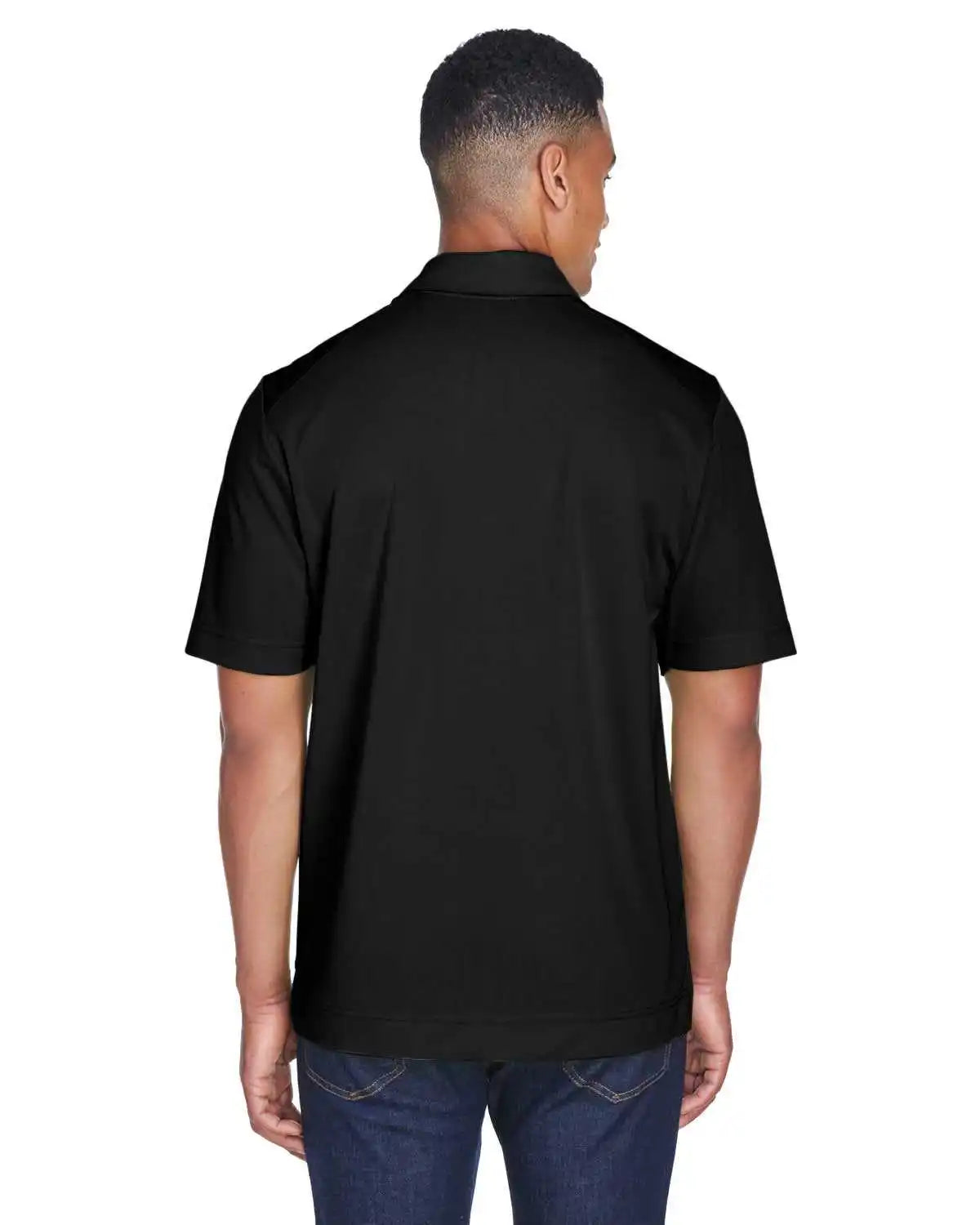 North End 88632 Men’s Recycled Polyester Performance Pique Polo - Black