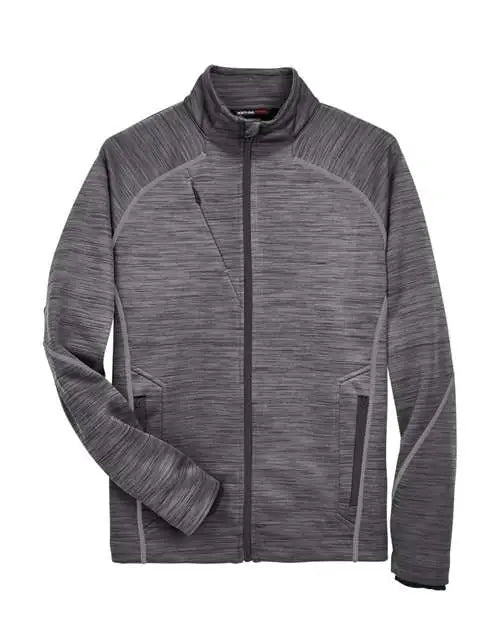 North End 88697 Men’s Flux Mélange Bonded Fleece Jacket - Carbon Black