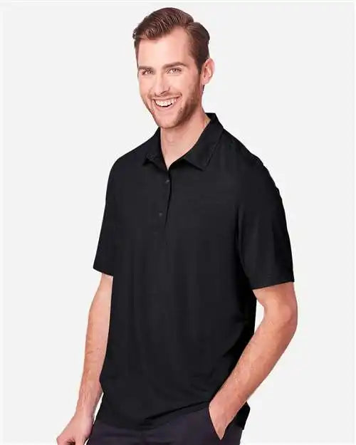 North End Ne100 Men’s Jaq Snap-up Stretch Performance Polo - Black
