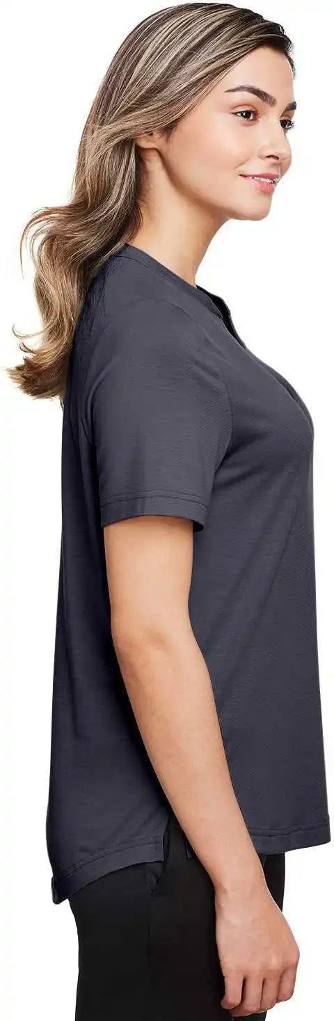 North End Ne100w Ladies’ Jaq Snap-up Stretch Performance Polo - Carbon - Dark Gray / Ladies Xl