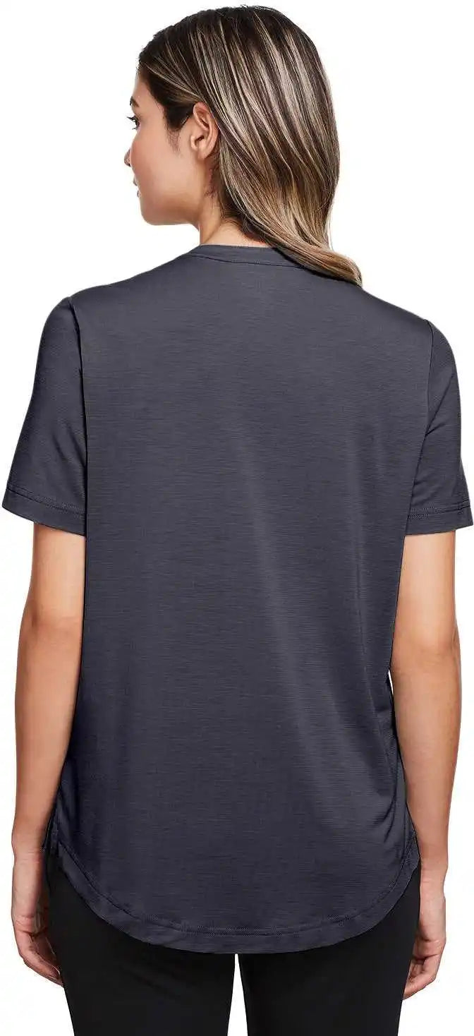 North End Ne100w Ladies’ Jaq Snap-up Stretch Performance Polo - Carbon - Dark Gray / Ladies Xl