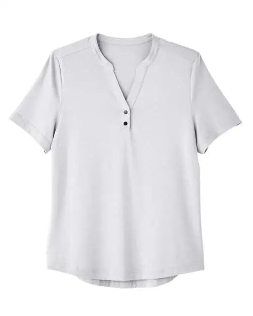 North End Ne100w Women’s Jaq Snap-up Stretch Performance Polo - Platinum