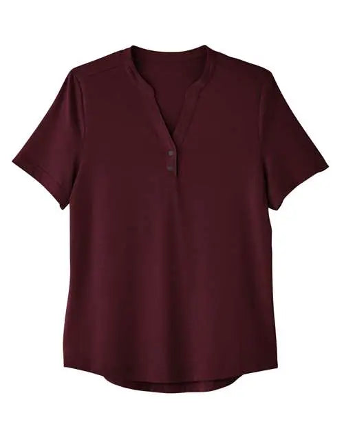 North End Ne100w Women’s Jaq Snap-up Stretch Performance Polo - Burgundy