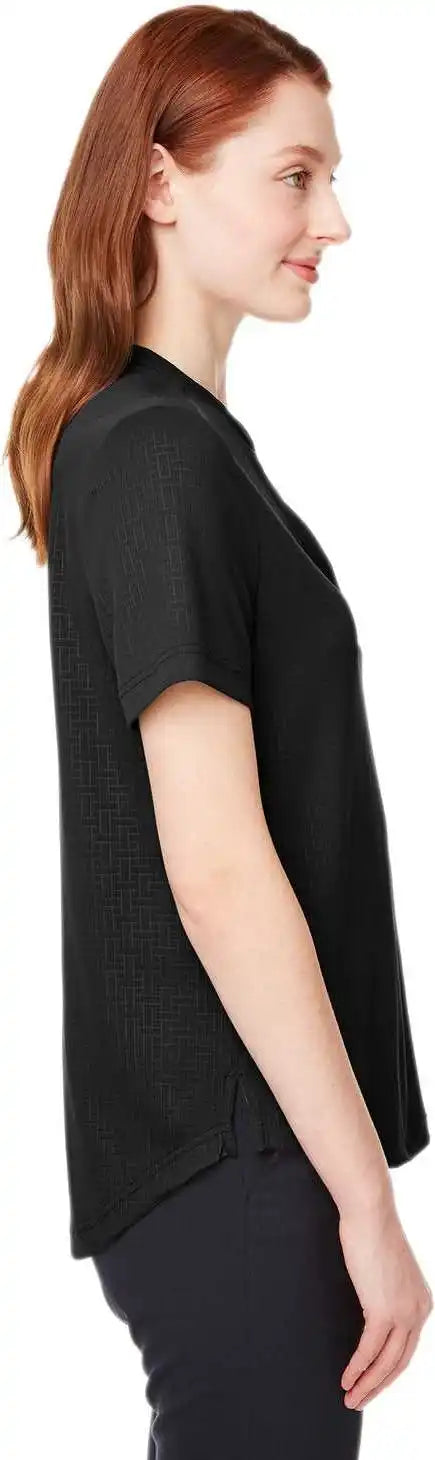North End Ne102w Ladies’ Replay Recycled Polo - Black