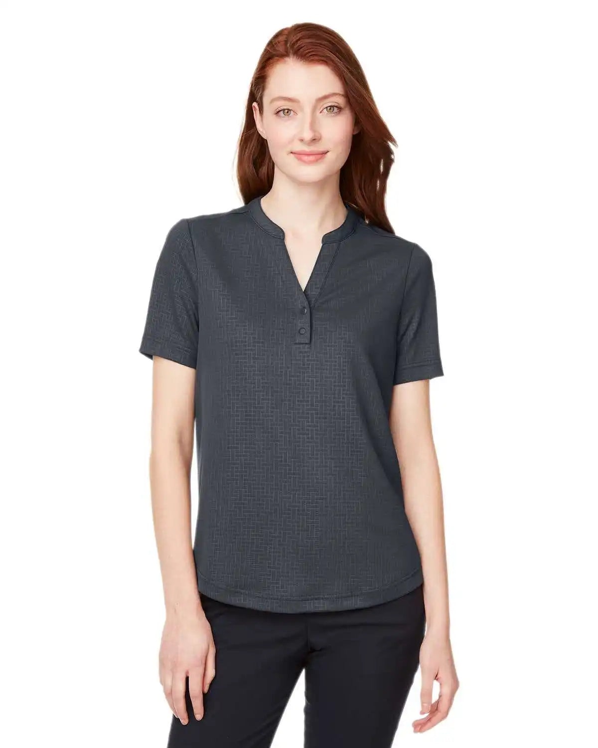 North End Ne102w Ladies’ Replay Recycled Polo - Carbon - Dark Gray / Ladies l