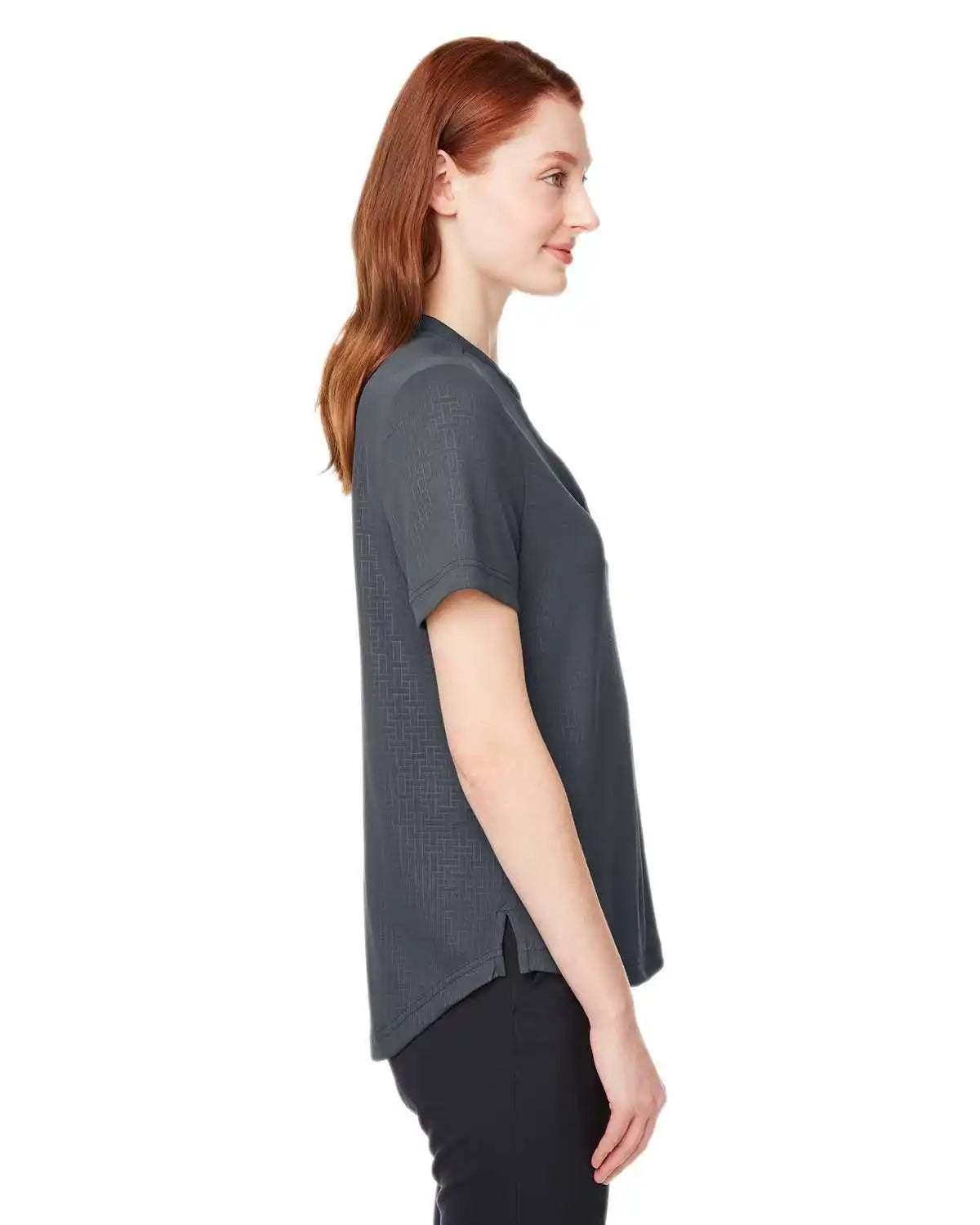 North End Ne102w Ladies’ Replay Recycled Polo - Carbon - Dark Gray / Ladies l