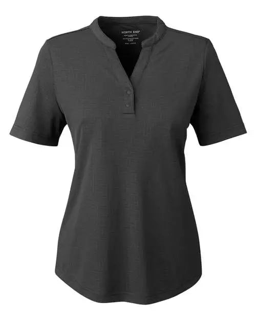 North End Ne102w Women’s Replay Recycled Polo - Black