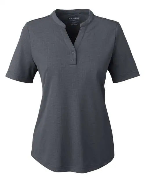 North End Ne102w Women’s Replay Recycled Polo - Carbon