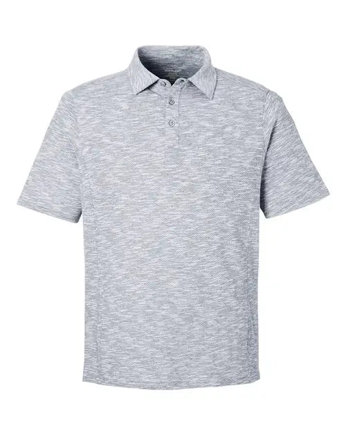 North End Ne115 Men’s Eclipse Jacquard Polo - Black Heather