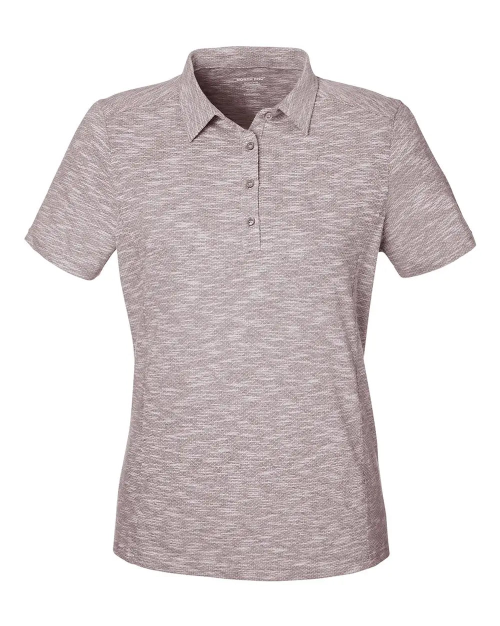 North End Ne115w Women’s Eclipse Jacquard Polo - Burgundy Heather - Ladies Xs