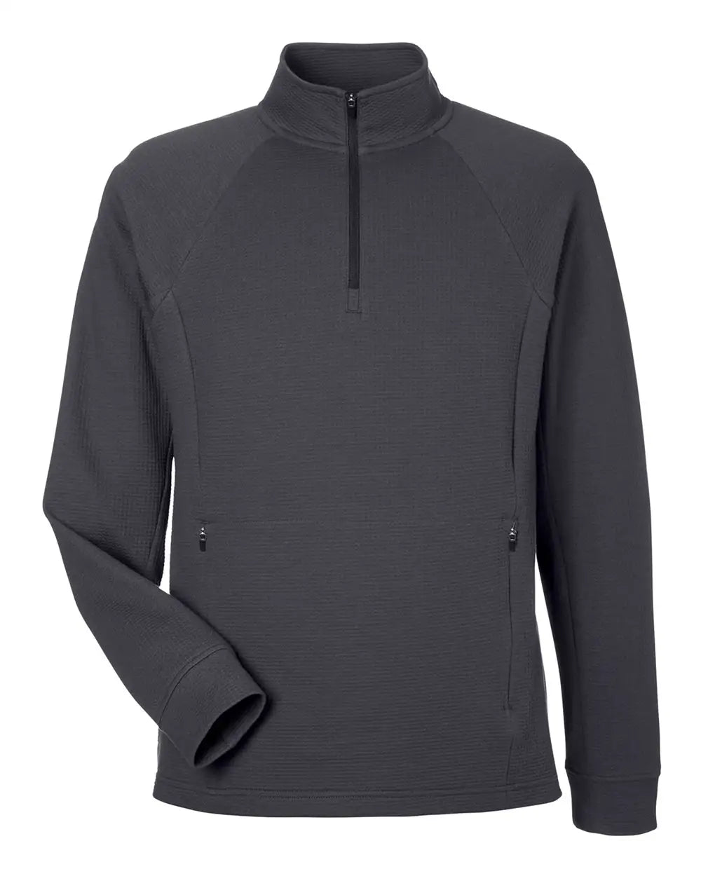 North End Ne200 Men’s Rhythm Waffle Quarter-zip Pullover - Carbon - Adult s