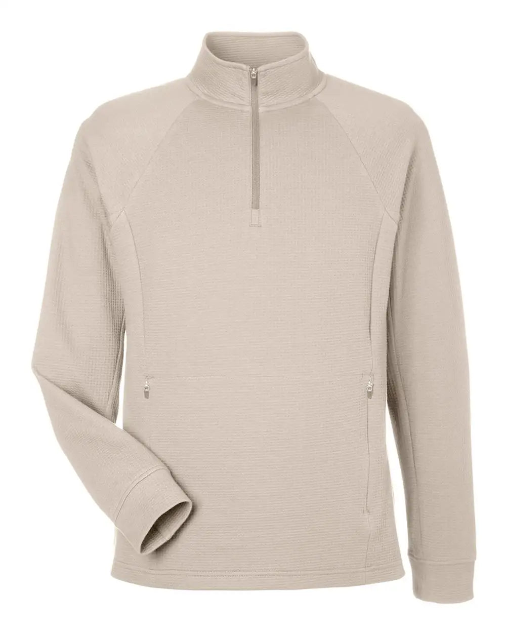 North End Ne200 Men’s Rhythm Waffle Quarter-zip Pullover - Oatmeal - Adult s
