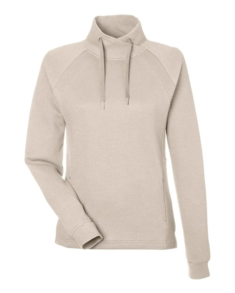 North End Ne200w Women’s Rhythm Waffle Pullover - Oatmeal - Ladies Xs