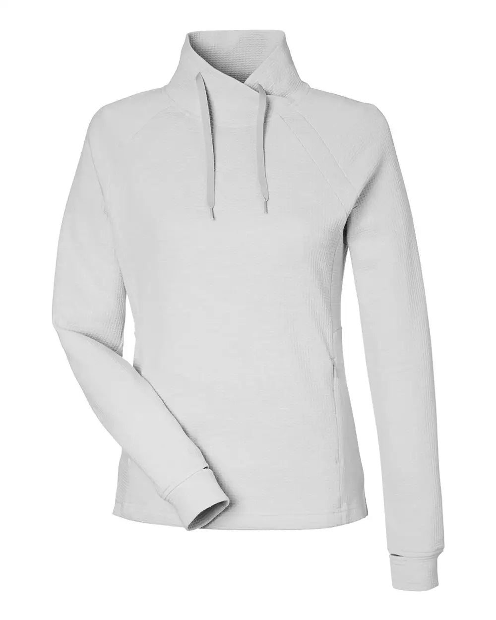 North End Ne200w Women’s Rhythm Waffle Pullover - Platinum - Ladies Xs