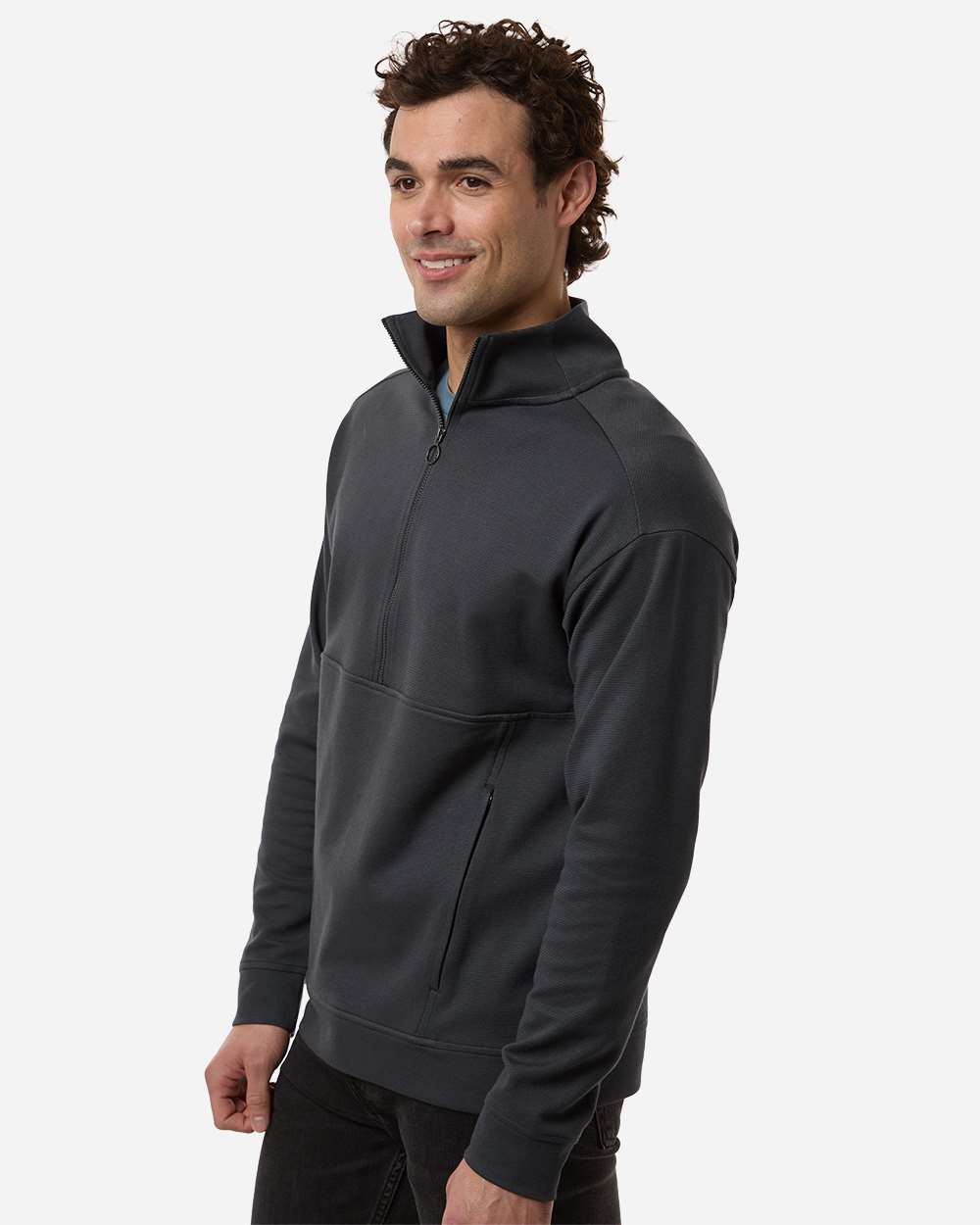 North End Ne220 Men’s Mantra Half-zip Ottoman Pullover - Carbon