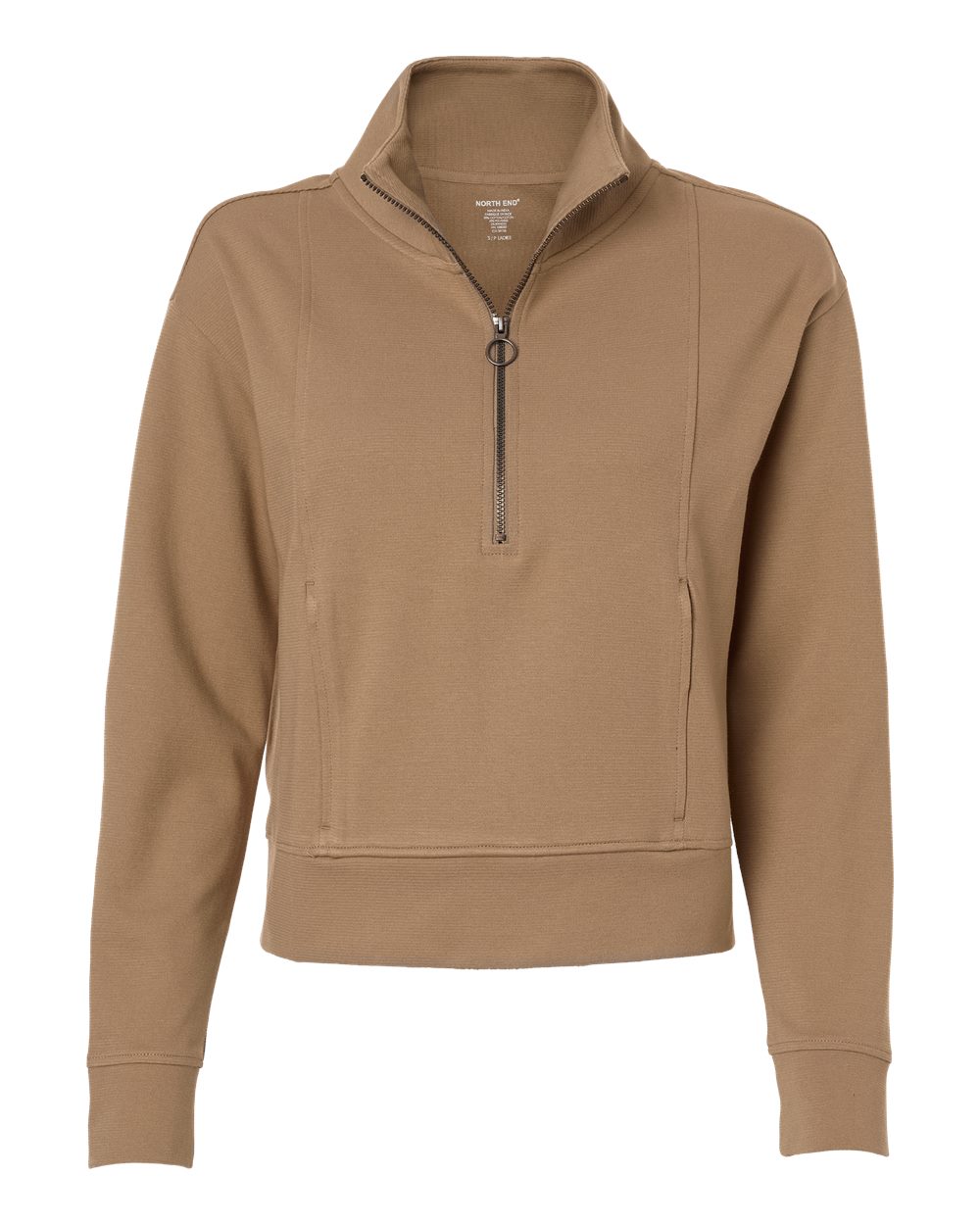 North End Ne220w Women’s Mantra Half-zip Ottoman Pullover - Cafe