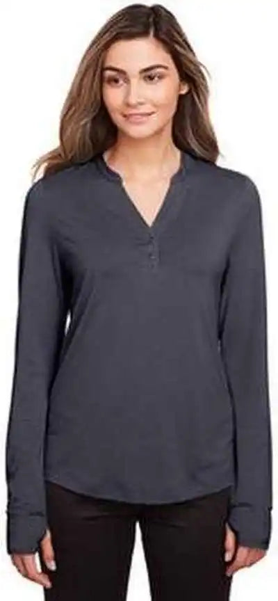 North End Ne400w Ladies’ Jaq Snap-up Stretch Performance Pullover - Carbon