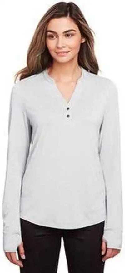 North End Ne400w Ladies’ Jaq Snap-up Stretch Performance Pullover - Platinum