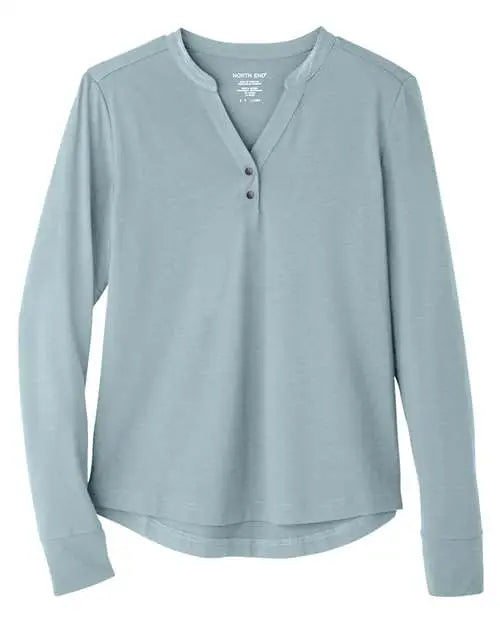 North End Ne400w Women’s Jaq Snap-up Stretch Performance Pullover - Opal Blue