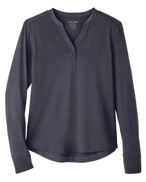 North End Ne400w Women’s Jaq Snap-up Stretch Performance Pullover - Carbon