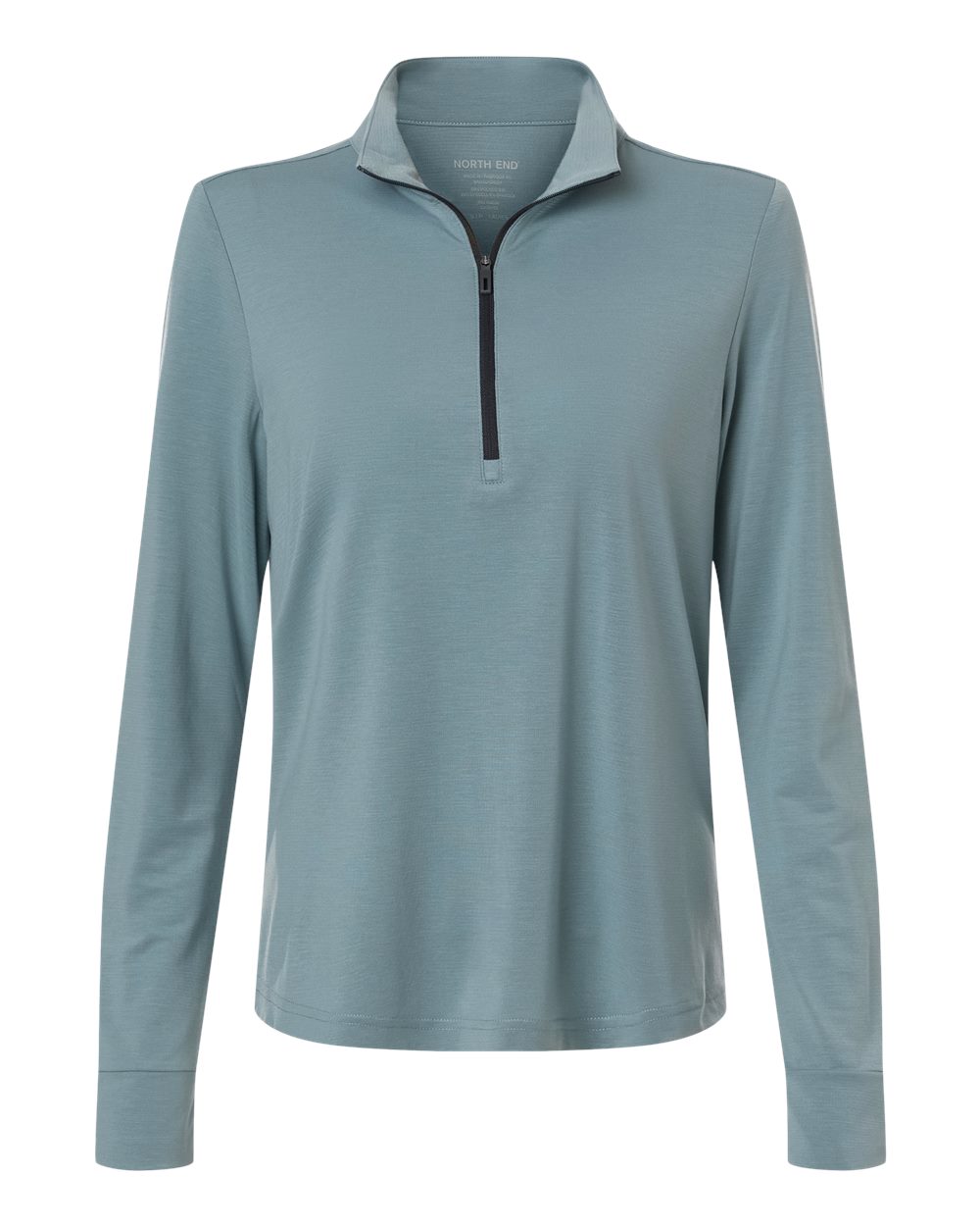 North End Ne405w Women’s Jaq Stretch Performance Quarter-zip - Opal Blue Carbon